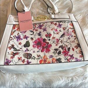 Juicy Couture White and Pink Floral Tote